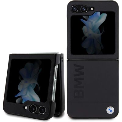 Coque en cuir thermocollé BMW - Noire pour Galaxy Z Flip5 Coque en cuir thermocollé BMW - Noire pour Galaxy Z Flip5