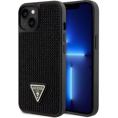 Coque Guess iPhone 15 Triangle Diamant Strass - Noir - Publicité Coque Guess iPhone 15 Triangle Diamant Strass - Noir - Publicité