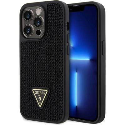 Coque Guess Triangle Diamant Noir pour iPhone 15 Pro - Publicité Coque Guess Triangle Diamant Noir pour iPhone 15 Pro - Publicité