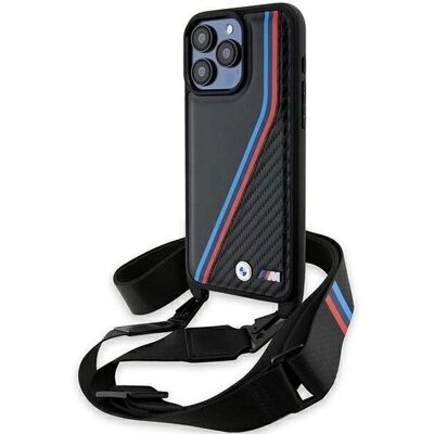 Coque rigide BMW iPhone 15 Pro - Noir, Cuir, Édition M Coque rigide BMW iPhone 15 Pro - Noir, Cuir, Édition M