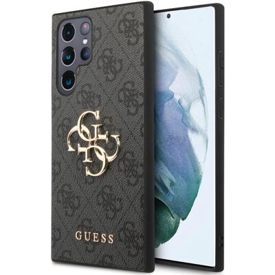 Coque de protection en cuir noir Guess Galaxy S24 Ultra - Logo 4G Coque de protection en cuir noir Guess Galaxy S24 Ultra - Logo 4G