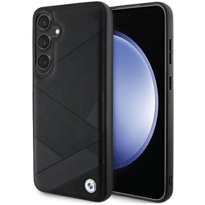 Coque dure en cuir Signature BMW avec lignes croisées pour Galaxy S24 - Noir Coque dure en cuir Signature BMW avec lignes croisées pour Galaxy S24 - Noir