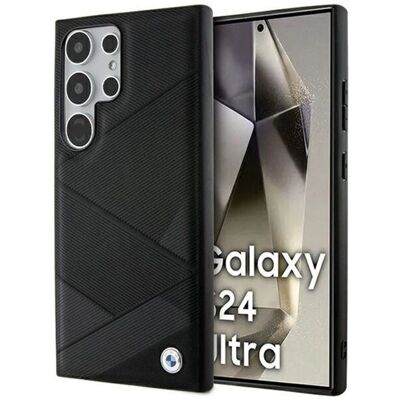 Coque dure motif crossing lines en cuir BMW pour Galaxy S24 Ultra - Noir Coque dure motif crossing lines en cuir BMW pour Galaxy S24 Ultra - Noir