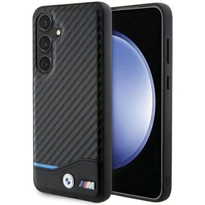 Coque en Cuir et Fibre de Carbone BMW pour Galaxy S24 - Noir Coque en Cuir et Fibre de Carbone BMW pour Galaxy S24 - Noir