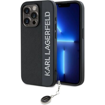 Étui Karl Lagerfeld pour iPhone 15 Pro Max avec Strass et Charm - Publicité Étui Karl Lagerfeld pour iPhone 15 Pro Max avec Strass et Charm - Publicité