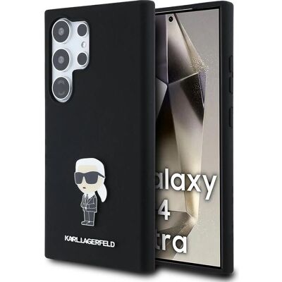Coque en silicone noire Karl Lagerfeld S24 Ultra - Smartphone - Publicité Coque en silicone noire Karl Lagerfeld S24 Ultra - Smartphone - Publicité