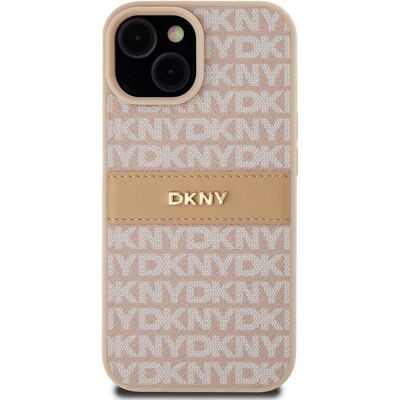 Coque DKNY pour iPhone 15 Rose en Cuir à Rayures - Coque Smartphone - Publicité Coque DKNY pour iPhone 15 Rose en Cuir à Rayures - Coque Smartphone - Publicité