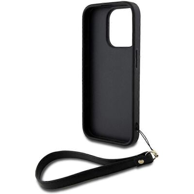DKNY iPhone 14 Pro Max Hülle - Schutz Leder Handgelenkband - Schwarz DKNY iPhone 14 Pro Max Hülle - Schutz Leder Handgelenkband - Schwarz