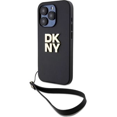 Coque DKNY pour iPhone 15 Pro avec Logo Métallique et Bracelets de Poignet Coque DKNY pour iPhone 15 Pro avec Logo Métallique et Bracelets de Poignet