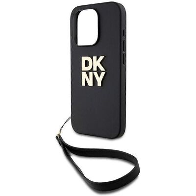 Coque DKNY noire pour iPhone 15 Pro Max avec bracelet - Étui téléphone Coque DKNY noire pour iPhone 15 Pro Max avec bracelet - Étui téléphone