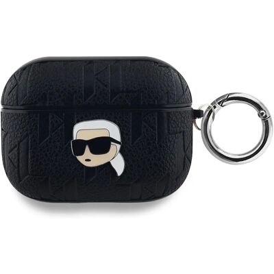 Etui AirPods Pro Karl Lagerfeld Noir - Sur Mesure, Monogramme Relief KL, Tête de Karl - Publicité Etui AirPods Pro Karl Lagerfeld Noir - Sur Mesure, Monogramme Relief KL, Tête de Karl - Publicité