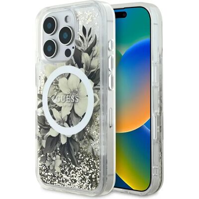 Guess iPhone 16 Pro Liquid Glitter Flower - Okostelefon Táska Guess iPhone 16 Pro Liquid Glitter Flower - Okostelefon Táska