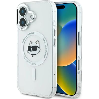 Karl Lagerfeld iPhone 16 kovakotelo - MagSafe, Valkoinen, 6.1" Karl Lagerfeld iPhone 16 kovakotelo - MagSafe, Valkoinen, 6.1"