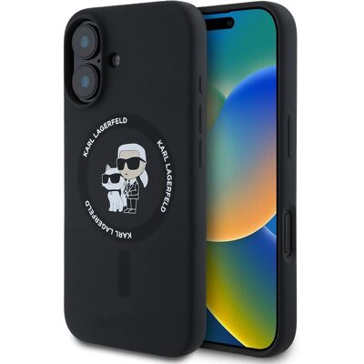 Coque Silicone MagSafe pour iPhone 16 de Karl Lagerfeld Coque Silicone MagSafe pour iPhone 16 de Karl Lagerfeld