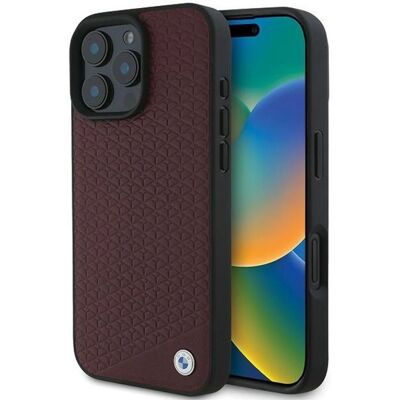 Coque en cuir avec diamant en métal et MagSafe pour iPhone 16 Pro Max Coque en cuir avec diamant en métal et MagSafe pour iPhone 16 Pro Max