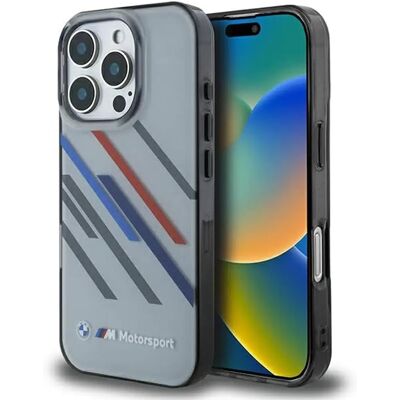 Coque dure BMW iPhone 16 Pro Max Motorsport Rayures Aléatoires Gris - Étui Téléphone Coque dure BMW iPhone 16 Pro Max Motorsport Rayures Aléatoires Gris - Étui Téléphone