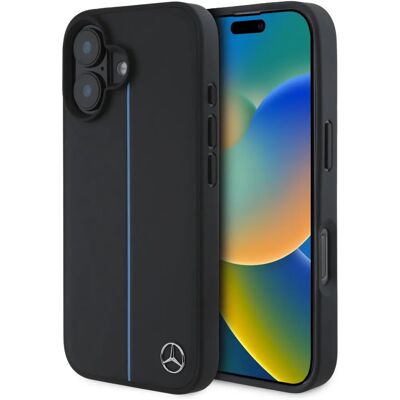 Mercedes iPhone 16 Hülle - Leder - Schwarz - Smartphone Hülle Mercedes iPhone 16 Hülle - Leder - Schwarz - Smartphone Hülle