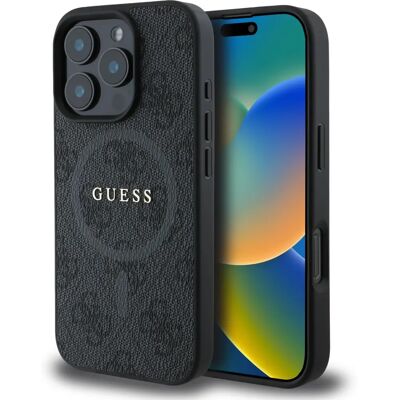 Guess pevný kryt iPhone 16 Pro - MagSafe, černý, 4G kroužek Guess pevný kryt iPhone 16 Pro - MagSafe, černý, 4G kroužek