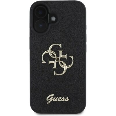 Černé pevné třpytivé pouzdro Guess pro iPhone 16 4G Černé pevné třpytivé pouzdro Guess pro iPhone 16 4G
