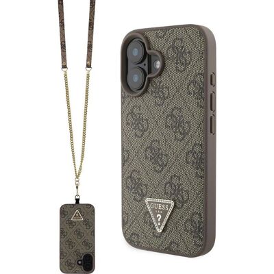 Guess Modèle Cuir pour iPhone 16 - Cuir, Logo métal, Strass - Publicité Guess Modèle Cuir pour iPhone 16 - Cuir, Logo métal, Strass - Publicité