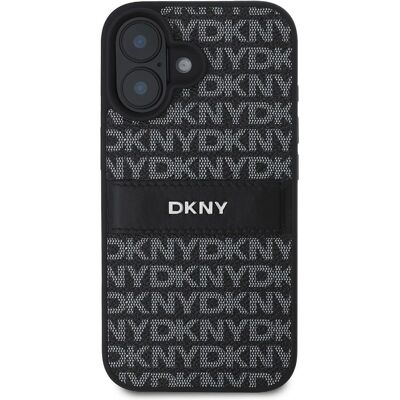 DKNY iPhone 16 Hülle - Textur Muster, Schwarz - Smartphone Cover DKNY iPhone 16 Hülle - Textur Muster, Schwarz - Smartphone Cover