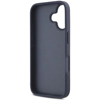 DKNY Étui iPhone 16 à rayures tonales en cuir bleu DKNY Étui iPhone 16 à rayures tonales en cuir bleu
