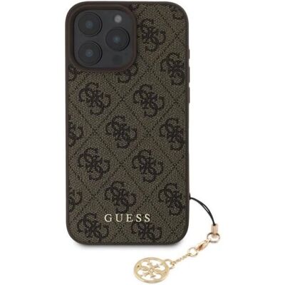 Coque arrière Guess pour iPhone 16 Pro Max - Marron, Motif 4G Signature Coque arrière Guess pour iPhone 16 Pro Max - Marron, Motif 4G Signature