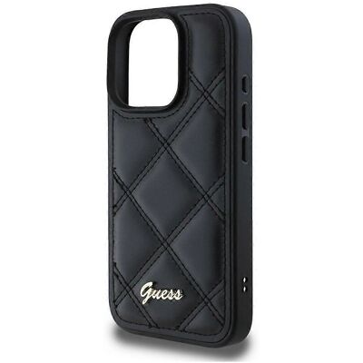 Guess Guhcp16Xpsqsqsk iPhone 16 Pro Max 6.9 Noir Étui Dur Matelassé Logo Métal - Coque de Téléphone Guess Guhcp16Xpsqsqsk iPhone 16 Pro Max 6.9 Noir Étui Dur Matelassé Logo Métal - Coque de Téléphone