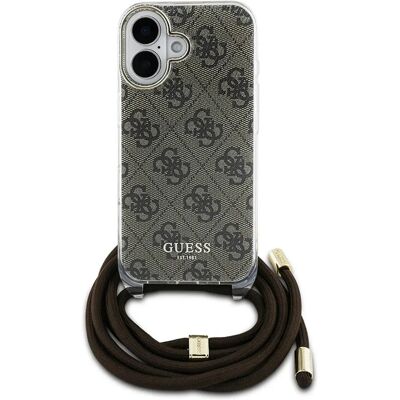 Guess iPhone 16 Braun Crossbody Hülle - Smartphone Tasche Guess iPhone 16 Braun Crossbody Hülle - Smartphone Tasche