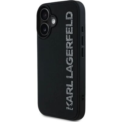 Karl Lagerfeld Iphone 16 3D Gummi Glitzer Logo Handyhülle Karl Lagerfeld Iphone 16 3D Gummi Glitzer Logo Handyhülle