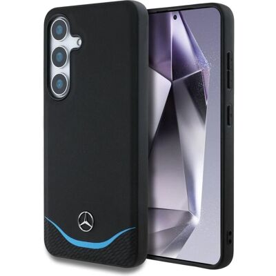 Mercedes S25 Leder Kontrast Horizontal Kurve MagSafe Handyhülle Mercedes S25 Leder Kontrast Horizontal Kurve MagSafe Handyhülle