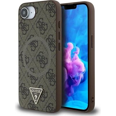 Coque Guess Pu 4g Strass Logo Triangle en Métal - Étui téléphone Coque Guess Pu 4g Strass Logo Triangle en Métal - Étui téléphone