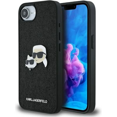 Karl Lagerfeld - Glitter-Festhülle für iPhone 16e - Karl&Choupette Karl Lagerfeld - Glitter-Festhülle für iPhone 16e - Karl&Choupette