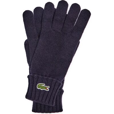 Rękawiczki Lacoste z wełny jersey - granatowe - Rękawiczki Rękawiczki Lacoste z wełny jersey - granatowe - Rękawiczki