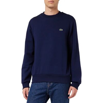 Lacoste SH9608_166 Marine Gebürsteter Baumwollpullover - Pullover Lacoste SH9608_166 Marine Gebürsteter Baumwollpullover - Pullover