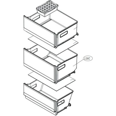 LG Kühlschrankschublade - Zwischenstück - Modell 136c LG Kühlschrankschublade - Zwischenstück - Modell 136c