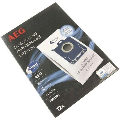 Kit Sacs et Filtre AEG - 12 Sacs + 1 Filtre - Modèle GR201SM Kit Sacs et Filtre AEG - 12 Sacs + 1 Filtre - Modèle GR201SM