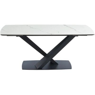 Maison Céphy MALATA Table à Manger Extensible - Effet Marbre - 6-10 Places Maison Céphy MALATA Table à Manger Extensible - Effet Marbre - 6-10 Places