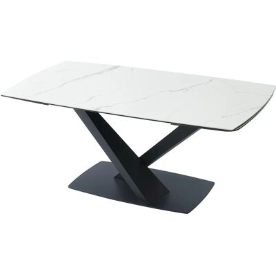 Maison Céphy MALATA Table à Manger Extensible - Effet Marbre - 6-10 Places Maison Céphy MALATA Table à Manger Extensible - Effet Marbre - 6-10 Places