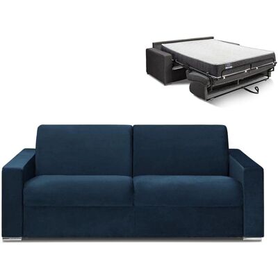 DUNLOPILLO Blau Samt Schlafsofa 4-Sitzer - 160 cm Bett DUNLOPILLO Blau Samt Schlafsofa 4-Sitzer - 160 cm Bett