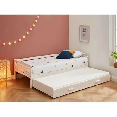 Vente-unique Aedan II Hochbett - 2x90x190cm, Massivholz & MDF Vente-unique Aedan II Hochbett - 2x90x190cm, Massivholz & MDF