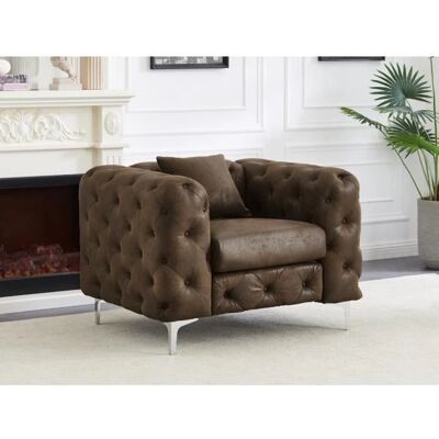 Vente-unique Edwina Microfibre Chesterfield Canapé - Canapé - Publicité Vente-unique Edwina Microfibre Chesterfield Canapé - Canapé - Publicité