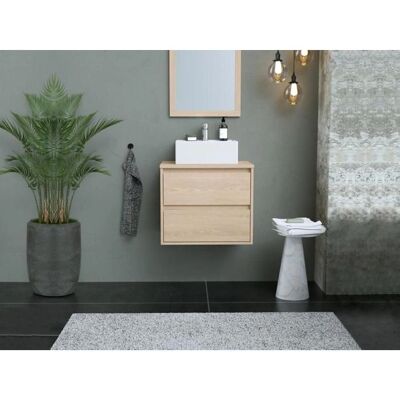 Vente-unique Milipam Wall Bathroom Cabinet - 60x45x50cm - Natural Light Vente-unique Milipam Wall Bathroom Cabinet - 60x45x50cm - Natural Light