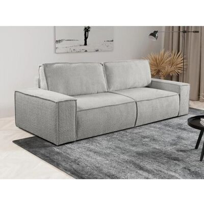 Vente-Unique Amelia Graues Schlafsofa - 3-Sitzer, Samtvelours & Stoff Vente-Unique Amelia Graues Schlafsofa - 3-Sitzer, Samtvelours & Stoff