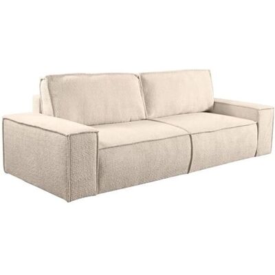 Vente-Unique Amelia Beiger Schlafsofa - Transformierbar, Bouclette-Stoff Vente-Unique Amelia Beiger Schlafsofa - Transformierbar, Bouclette-Stoff
