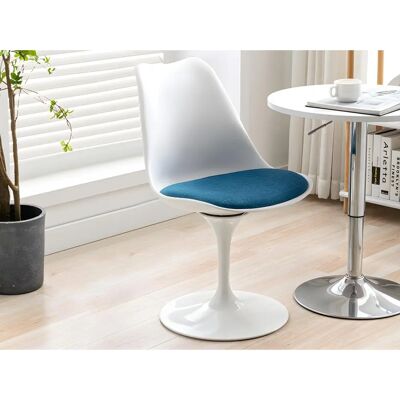 Chaise Intérieure Unique XAFY Bleu Blanc Polypropylène Métal Chaise Intérieure Unique XAFY Bleu Blanc Polypropylène Métal