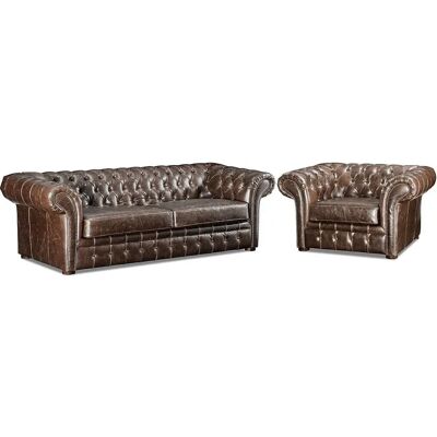 Unique CLOTAIRE Divano Chesterfield in Pelle - 3 Posti Unique CLOTAIRE Divano Chesterfield in Pelle - 3 Posti