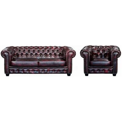 LINEA SOFA Brenton Ledersofa Chesterfield - 3+1 Plätze - Büffelleder LINEA SOFA Brenton Ledersofa Chesterfield - 3+1 Plätze - Büffelleder