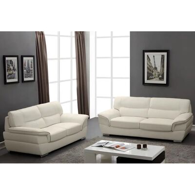 Ensemble Canapé en Cuir Ivoire Vente-unique - Canapés & Fauteuils - Publicité Ensemble Canapé en Cuir Ivoire Vente-unique - Canapés & Fauteuils - Publicité