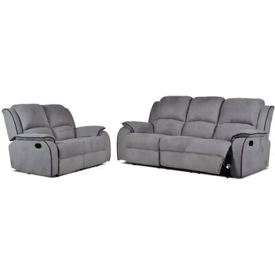 Unique Hernani Sofa - Mikrofaser, Grau - Relax 2 & 3 Sitzer Unique Hernani Sofa - Mikrofaser, Grau - Relax 2 & 3 Sitzer
